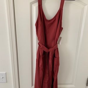 Burnt Red Overall Jumpsuit